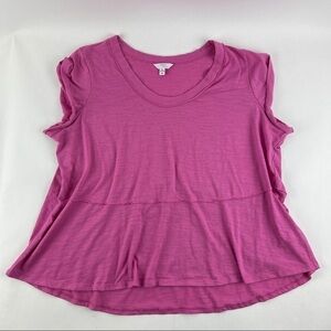 Time And Tru Tshirt Womens XL 16-18 Pink Short Sleeve Round Neck